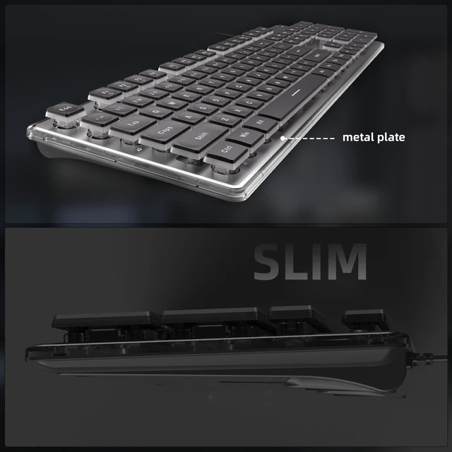 Alt view image 5 of 5 - Camiysn Gaming Creamy Keyboard and Mouse, Black 104 Keys RGB and 6 Speed RGB Mouse Combo, Pudding Keycaps Silent Computer Keyboard for Computer/PC/Laptop/Mac/Windows/Office