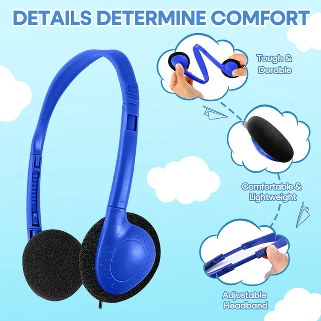 Alt view image 2 of 5 - Type C Kids Headphones Bulk 20 Pack for School Classroom, Upgrade USB Type C Wired Headphones for Boys Girls Students Travel Learning Compatible with Tablet Smartphones Chromebook (LS857C,20 Mixed)