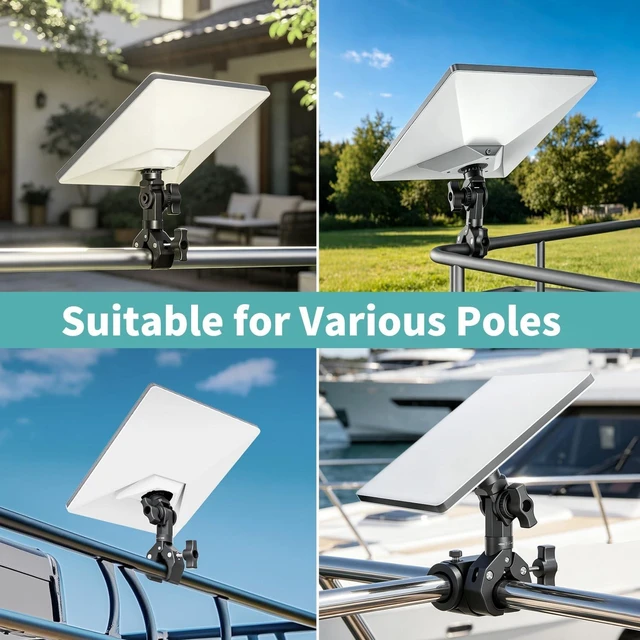 Alt view image 4 of 5 - Starlink Mini Mount 2025/2026, Adjustable Clamp Mount for RV, Yacht, Camper