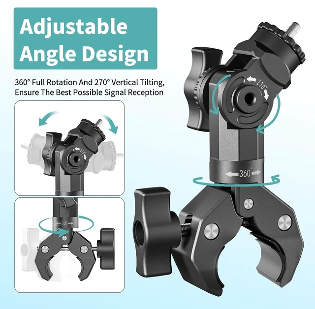 Alt view image 3 of 5 - Starlink Mini Mount 2025/2026, Adjustable Clamp Mount for RV, Yacht, Camper