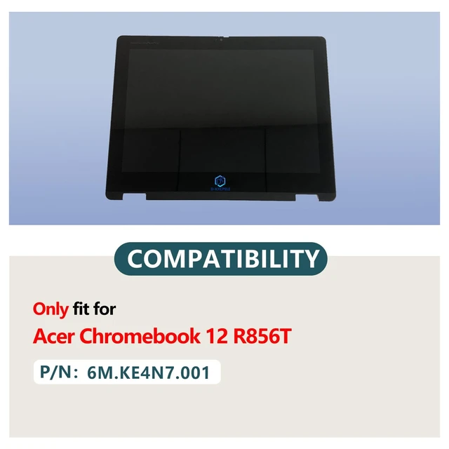Alt view image 2 of 5 - JADTRXU 6M.KE4N7.001 Replacement Laptop LCD Touch Screen Digitizer Assembly for Acer Chromebook 12 R856T with Bezel(with Stylus Pen)