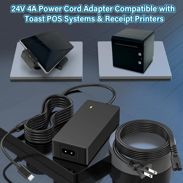 Alt view image 2 of 5 - 24V USB-C Charger Fit for Toast Flex TP200 TK200 TK300 Receipt Printer
