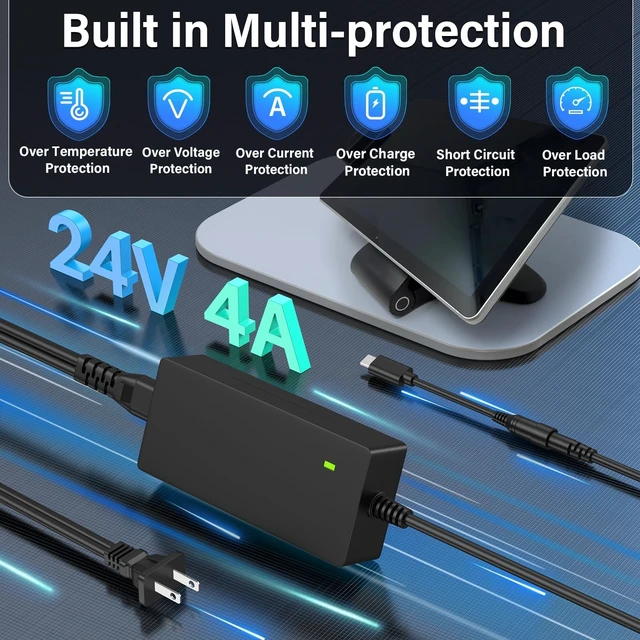 Alt view image 5 of 5 - 24V USB-C Charger Fit for Toast Flex TP200 TK200 TK300 Receipt Printer