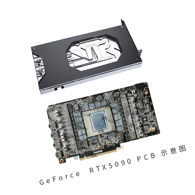 Alt view image 3 of 5 - Copper GPU Water Cooling Block GPU Waterblock for Zotac GeForce RTX 5090 D 32GB Solid OC