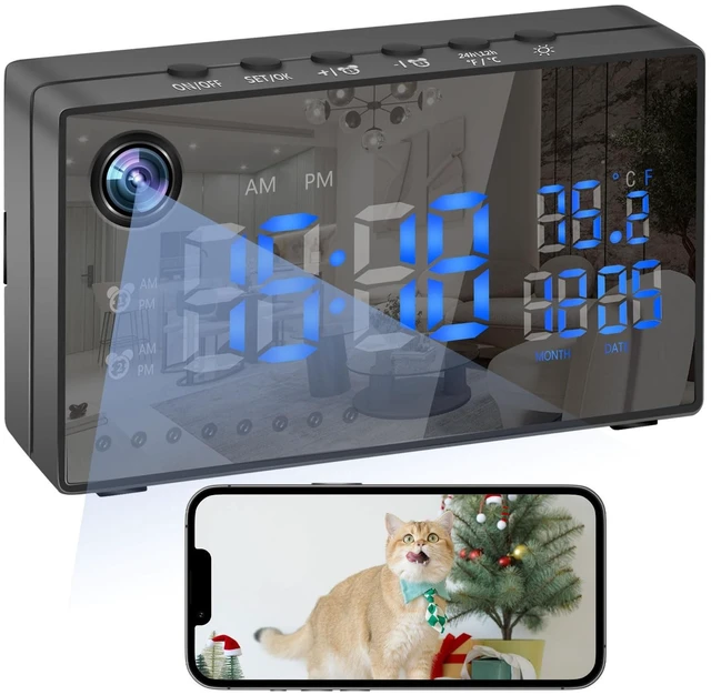 Main image of icamdoor WiFi Security Camera, Hidden Spy Camera Clock, 1080P Nanny Cam