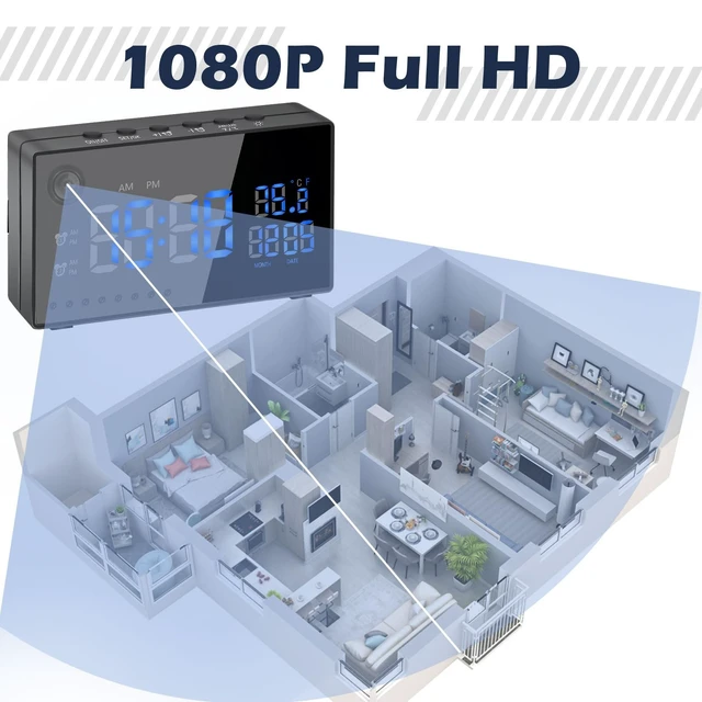 Alt view image 2 of 5 - icamdoor WiFi Security Camera, Hidden Spy Camera Clock, 1080P Nanny Cam