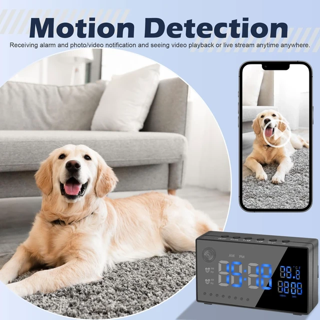 Alt view image 3 of 5 - icamdoor WiFi Security Camera, Hidden Spy Camera Clock, 1080P Nanny Cam