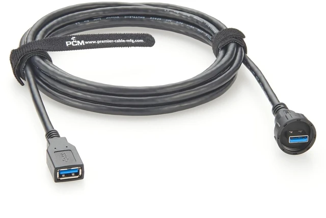 Main image of IP67 Waterproof USB 3.0 Male to Female Extension Cable Round Panel Mount 5Gbps USB A Flush Threaded Recessed Data Transfer & Charging Cable for Printer, Scanner, Industrial Automation(3M/9.84FT)