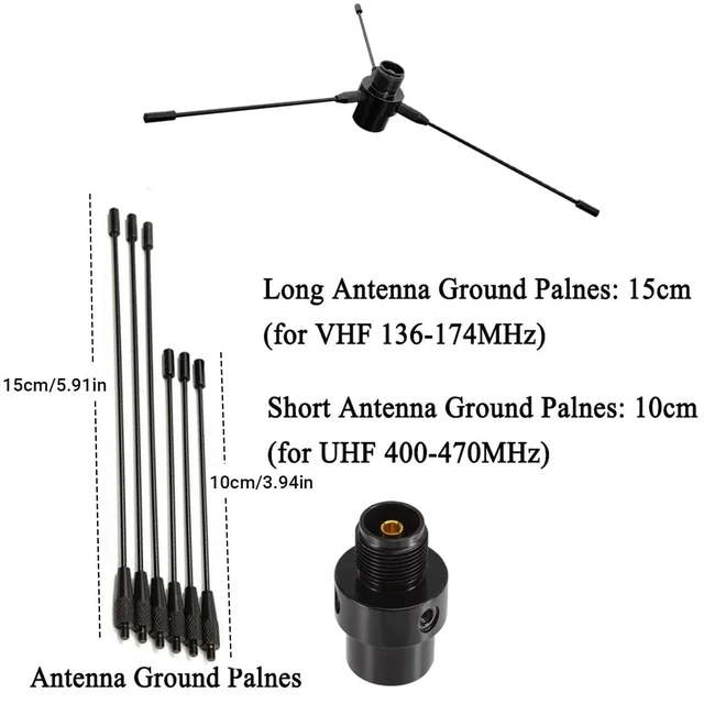 Alt view image 3 of 5 - Dual Band 2m 70cm GMRS Ham Mobile Radio Antenna for Vehicle, Car Radio Antenna with Car Mount Bracket/ 16.5ft RG58 Cable PL-259 Male/VHF UHF Ground Plane Kit, Support Car Two Way Mobile Radio