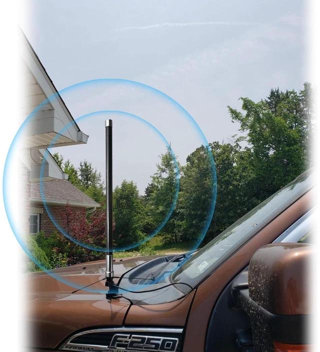 Alt view image 4 of 5 - Dual Band 2m 70cm GMRS Ham Mobile Radio Antenna for Vehicle, Car Radio Antenna with Car Mount Bracket/ 16.5ft RG58 Cable PL-259 Male/VHF UHF Ground Plane Kit, Support Car Two Way Mobile Radio