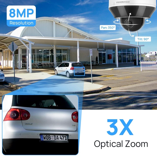 Alt view image 4 of 5 - PANOEAGLE 4K 8MP 3X Optical Zoom PTZ Camera Outdoor