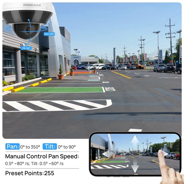 Alt view image 3 of 5 - PANOEAGLE 4K 8MP 3X Optical Zoom PTZ Camera Outdoor