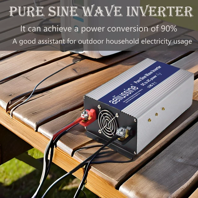 Alt view image 5 of 5 - Aeliussine 1200W Pure Sine Wave Inverter-36V DC to 110V 120V AC Power Converter with 2 AC Outlets, 36 Volt Power Inverter for Truck, Rv, Camping, Home, Emergency Power