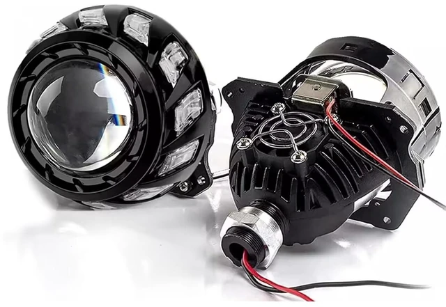 Main image of HGTHXDF 3.0 Inch Projector Lens with Spiral Shrouds,Universal Headlight Retrofit Kit with Hi/Low Beam for H1 H4 H7 Car Motorcycle Headlight