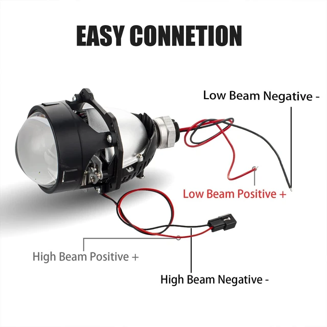 Alt view image 4 of 5 - HGTHXDF 3.0 Inch Projector Lens with Spiral Shrouds,Universal Headlight Retrofit Kit with Hi/Low Beam for H1 H4 H7 Car Motorcycle Headlight