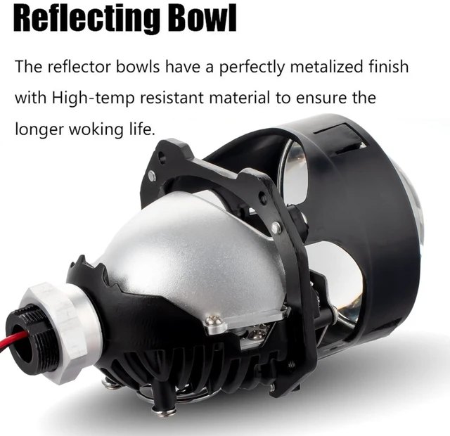 Alt view image 2 of 5 - HGTHXDF 3.0 Inch Projector Lens with Spiral Shrouds,Universal Headlight Retrofit Kit with Hi/Low Beam for H1 H4 H7 Car Motorcycle Headlight
