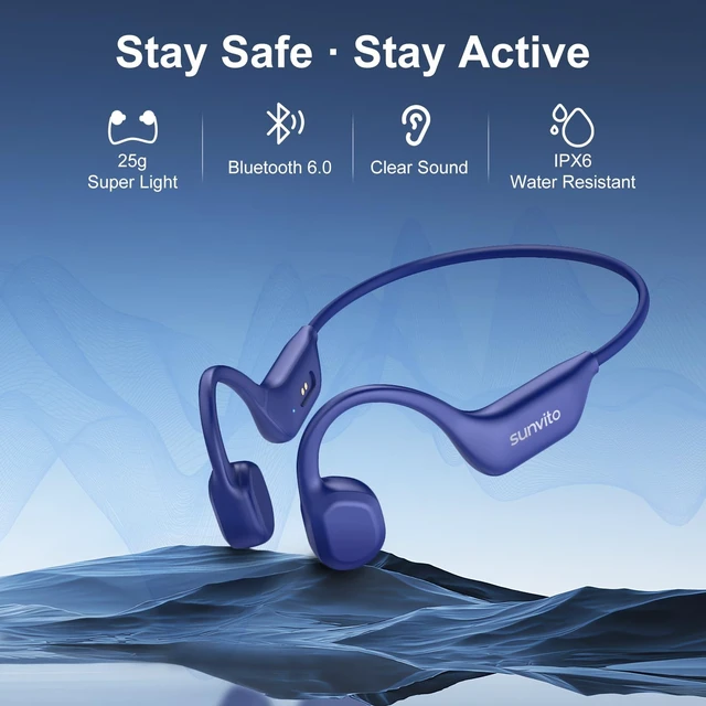 Alt view image 2 of 5 - Bone Conduction Headphones Bluetooth 6.0,Open Ear Wireless Sport Headphones