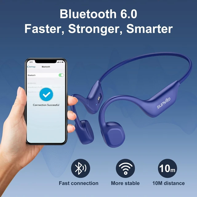 Alt view image 5 of 5 - Bone Conduction Headphones Bluetooth 6.0,Open Ear Wireless Sport Headphones