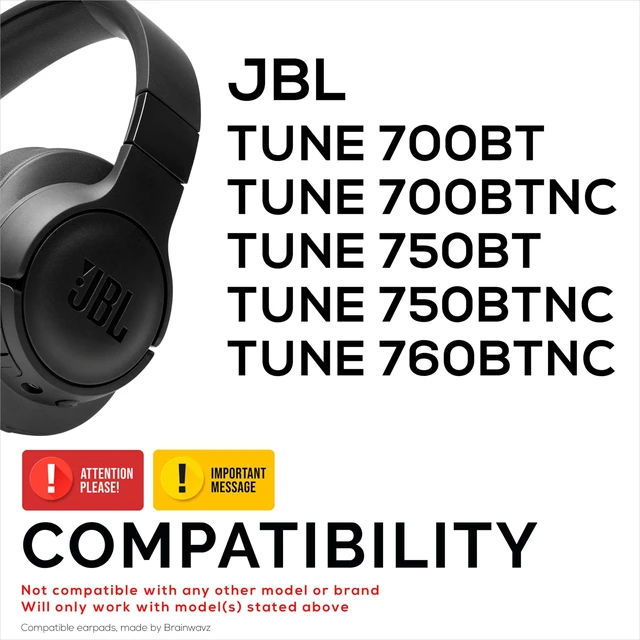 Alt view image 2 of 5 - Hybrid Earpads for JBL Tune 750BT, Tune 760BTNC, Tune 700BTNC, Tune 700BT & Tune 750BTNC Headphones, Soft Cool Gel, Super Soft Fabric, PU Leather & Thicker Memory Foam, by Brainwavz