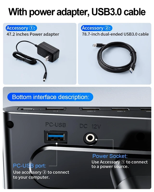 Alt view image 4 of 5 - Computer Monitor Stand Riser for Desk with Usb Hub Charging,30W/5Gbps Usb C Docking Station with Power,4.4-5.7''Freely Height Adjustable with Phone Stand,Monitor Stands Riser for PC,Laptop,Printer,TV
