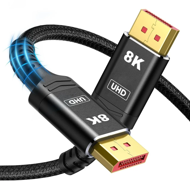 Main image of Capshi 8K 4K DisplayPort Cable 1.4, Fiber Optic DP Cord 50ft