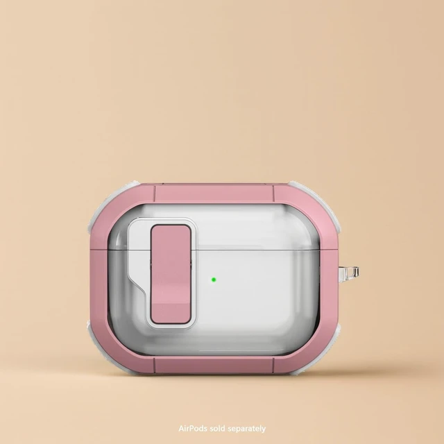 Alt view image 2 of 5 - SaharaCase - AirPods Pro 3 Case - Secure Lock ^^ Venture-X Series - Clear/Pink - Protective Cover with Carabiner Clip