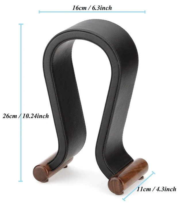 Alt view image 5 of 5 - ONEGenug Wooden Headset Stand,Universal Earphone Hanger Holder for Gaming Headsets & DJ Studio Headphones Desktop Headphone Rack for All Headphone Size