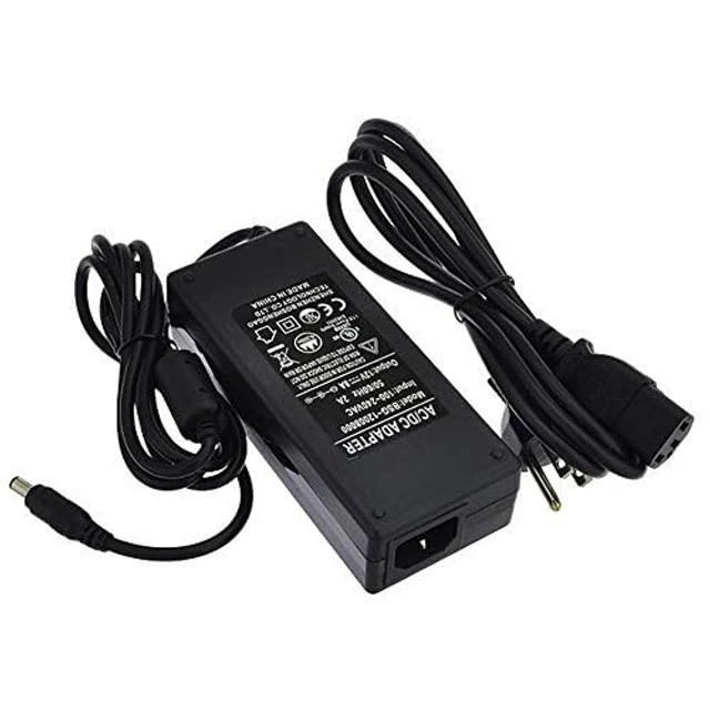 Alt view image 2 of 2 - LEDwholesalers 12V 8A 96W AC/DC Power Adapter with 5.5x2.5mm DC Plug and 2.1mm Adapter, Black, UL-Listed, 3224-12VR2