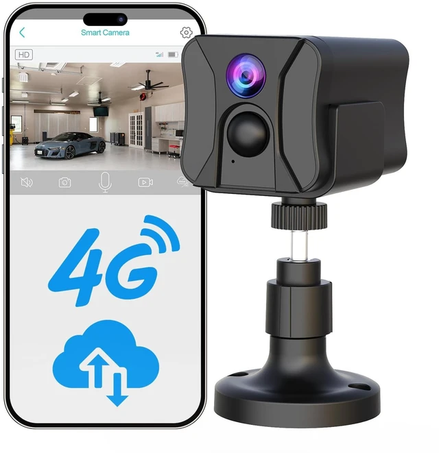 Main image of No WiFi Security Camera Indoor with 4G LTE Cellular SIM Card, 2K Live View