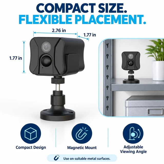 Alt view image 3 of 5 - No WiFi Security Camera Indoor with 4G LTE Cellular SIM Card, 2K Live View