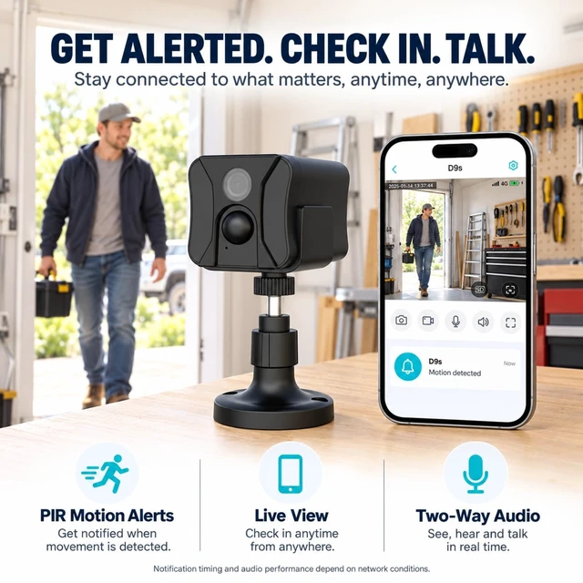 Alt view image 4 of 5 - No WiFi Security Camera Indoor with 4G LTE Cellular SIM Card, 2K Live View