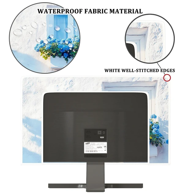 Alt view image 3 of 5 - Baocicco Blue Street Wall Waterproof Television Cover 55 Inch Windowsill Flower Plants Green Leaves Window Decorative Aesthetic TV Dust Cover Anti-Static Protective for LED LCD OLED TVs