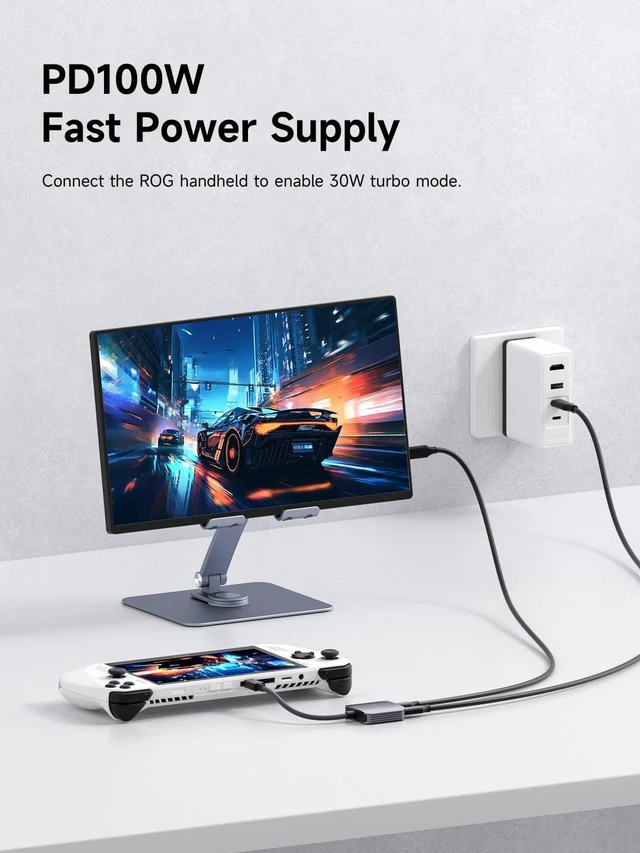 Alt view image 4 of 5 - Hagibis AR Glasses Adapter, 4K@60Hz USB C to Glasses and Charging Converter, 100W PD Power and Play Adapter for XREAL, Viture, Rokid, Steam Deck, ROG Ally, Switch 1 2, iPhone 17 16 15 Pro Max