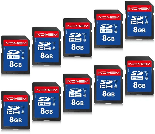 Main image of SD Card 8GB, 10-Pack UHS-I Class 10 MLC Flash Memory Cards, High Speed Full HD Video Recording Secure Digital Cards for Camera DSLR Action Cam Camcorder Phone Digital Device