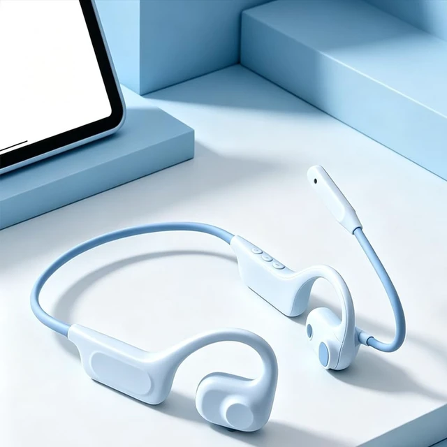 Alt view image 3 of 5 - AYI Open Ear Wireless Earbuds with Mic, Hi-Fi Stereo Sound, LED Power Display, 48H Playtime, Multipoint Pairing & Voice Assistant, Ultra-Low Latency for Workout and Gaming, M38 White.