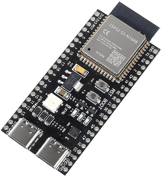Alt view image 3 of 5 - 5PCS ESP32-S3-devkitc-1-N16R8 Development Board,ESP32-S3 with WiFi and Bluetooth 5.0, Dual-Core 240MHz MCU, Compatible with Arduino IDE and MicroPython