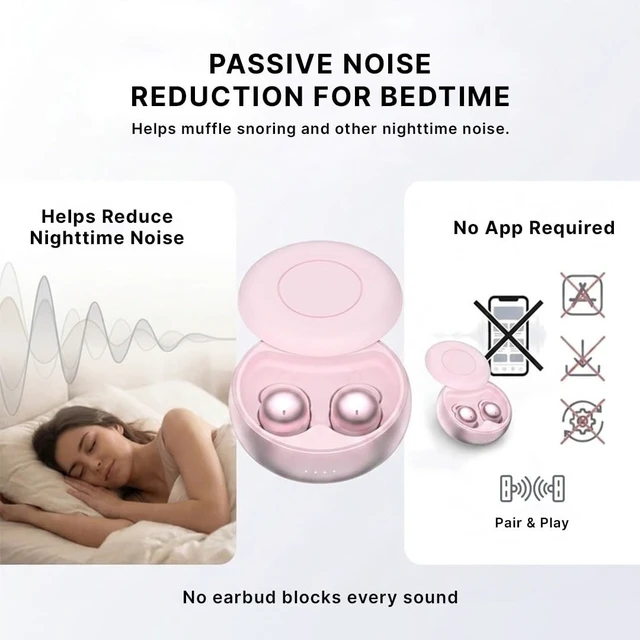Alt view image 4 of 5 - VISOUND Hush Small Invisible Earbuds, Mini Ear Buds for Side Sleepers