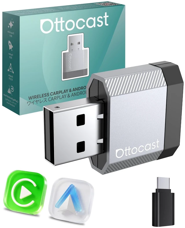 Main image of OTTOCAST Mini Nova 2026 Wireless CarPlay & Android Auto Adapter, Ultra-Compact 2-in-1 Dongle, 5-Second Auto-Connect, iOS 10+ & Android 11+