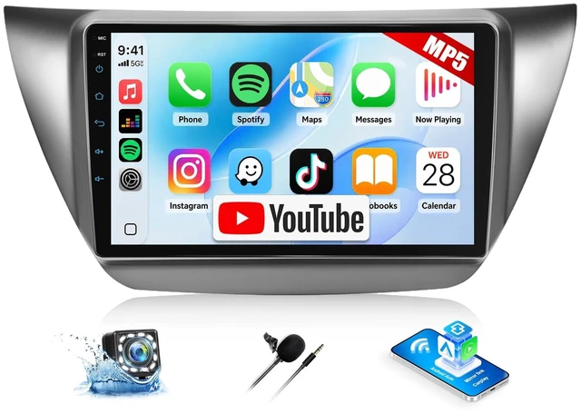 Main image of CAMECHO Car Stereo for Mitsubishi Lancer 2002-2007 with Wireless Apple CarPlay & Android Auto & YouTube, 9 Inch IPS Touchscreen Car Radio with Bluetooth, FM RDS, Mirror Link, Backup Camera