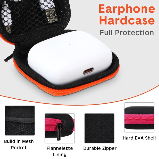 Alt view image 3 of 5 - 60 Pcs Square Earbud Case Portable Earphone Case Storage Earbud Wired Case Pouch Headphone Case Earbud Holder Small Earbud Carrying Case with Clip for Earpieces, Memory Card, Camera Chips, 6 Colors