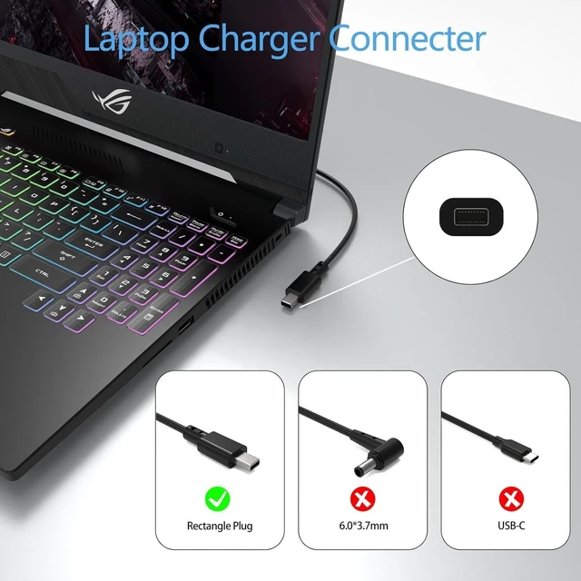Alt view image 3 of 5 - 180W AC Charger A22-180P1A ADP-180TB K Compatible with ASUS ROG Zephyrus G14 2024 GA403 GA403U GA403UI GA403UV GA403UU V16 V3607 GA403UV-G14.R94060 GA403UI-G14 Rectangle Tip Laptop Adapter