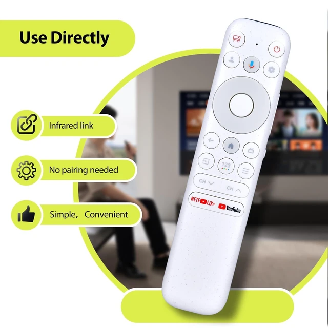 Alt view image 2 of 5 - RYQIF RC902N FER1 Voice Replacement Remote Controller Fits TCL NXTVISION Series TV 55A300W 65A300W 75A300W 85A300W