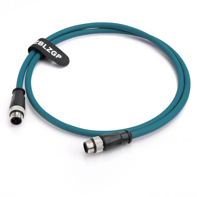 Alt view image 4 of 5 - ZBLZGP M12 4-Pin D-Code Profinet Cable (1M, Male to Male), IP67 Shielded Cat5e Industrial Ethernet Cable for Omron, Sick, Baumer Encoder, Sensor, Camera & PLC, Teal PVC