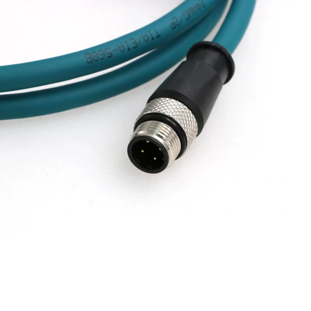 Alt view image 5 of 5 - ZBLZGP M12 4-Pin D-Code Profinet Cable (1M, Male to Male), IP67 Shielded Cat5e Industrial Ethernet Cable for Omron, Sick, Baumer Encoder, Sensor, Camera & PLC, Teal PVC