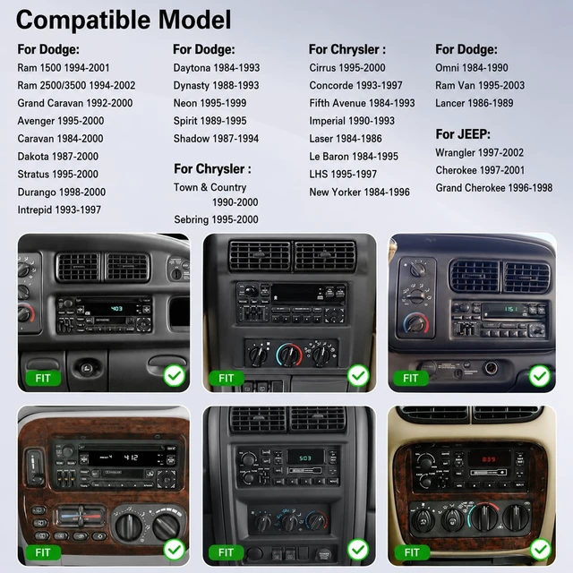 Alt view image 2 of 5 - 4+64G Android Car Radio Stereo for Dodge Ram 1500/2500/3500 19942001