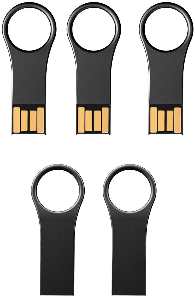 Main image of 5 Pack 32GB USB Flash Drive with Keychains, Metal USB 2.0 Thumb Drives Memory Stick for PC Laptop Computer(5 Packs)