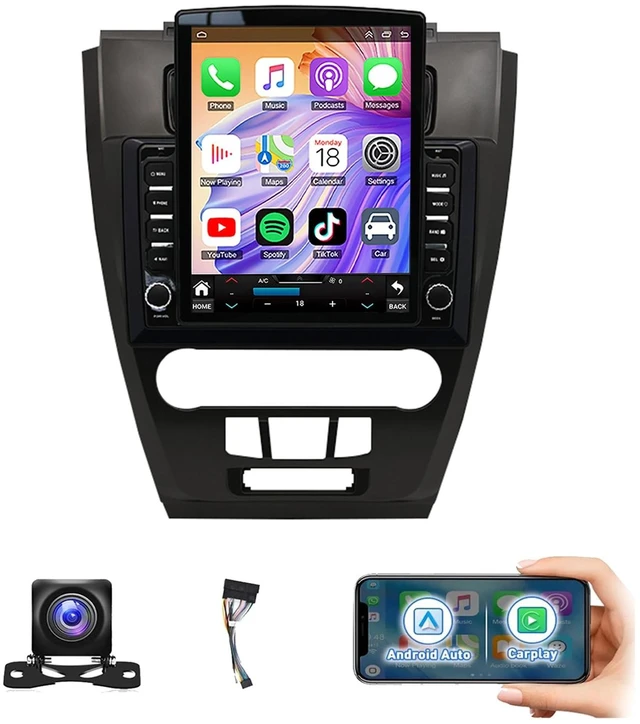 Main image of Car Radio Compatible with Ford Fusion 2010 2011 2012, 9.7" Android 14 Touch Screen Support Wireless CarPlay & Android Auto Head Unit GPS Navigation Bluetooth WiFi DSP SWC FM - 4+64G