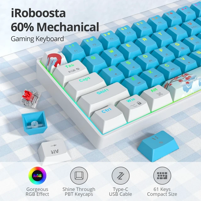Alt view image 3 of 5 - Owpkeenthy 60% Wired Mechanical Keyboard