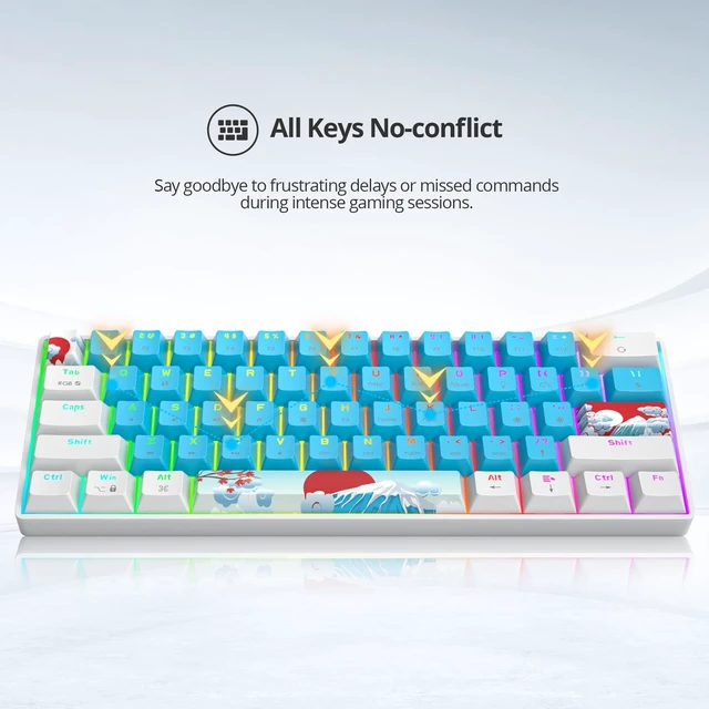 Alt view image 4 of 5 - Owpkeenthy 60% Wired Mechanical Keyboard