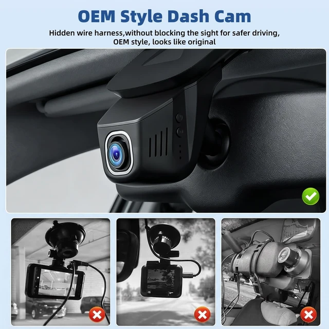 Alt view image 3 of 5 - 4K+1080P Dual Dash Cam WiFi HD Car Dash Cam Front and Rear Car Camera